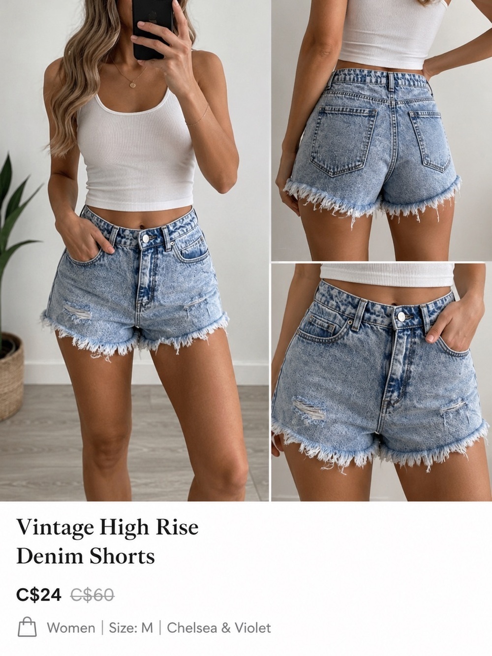 Vintage High Rise Denim Shorts